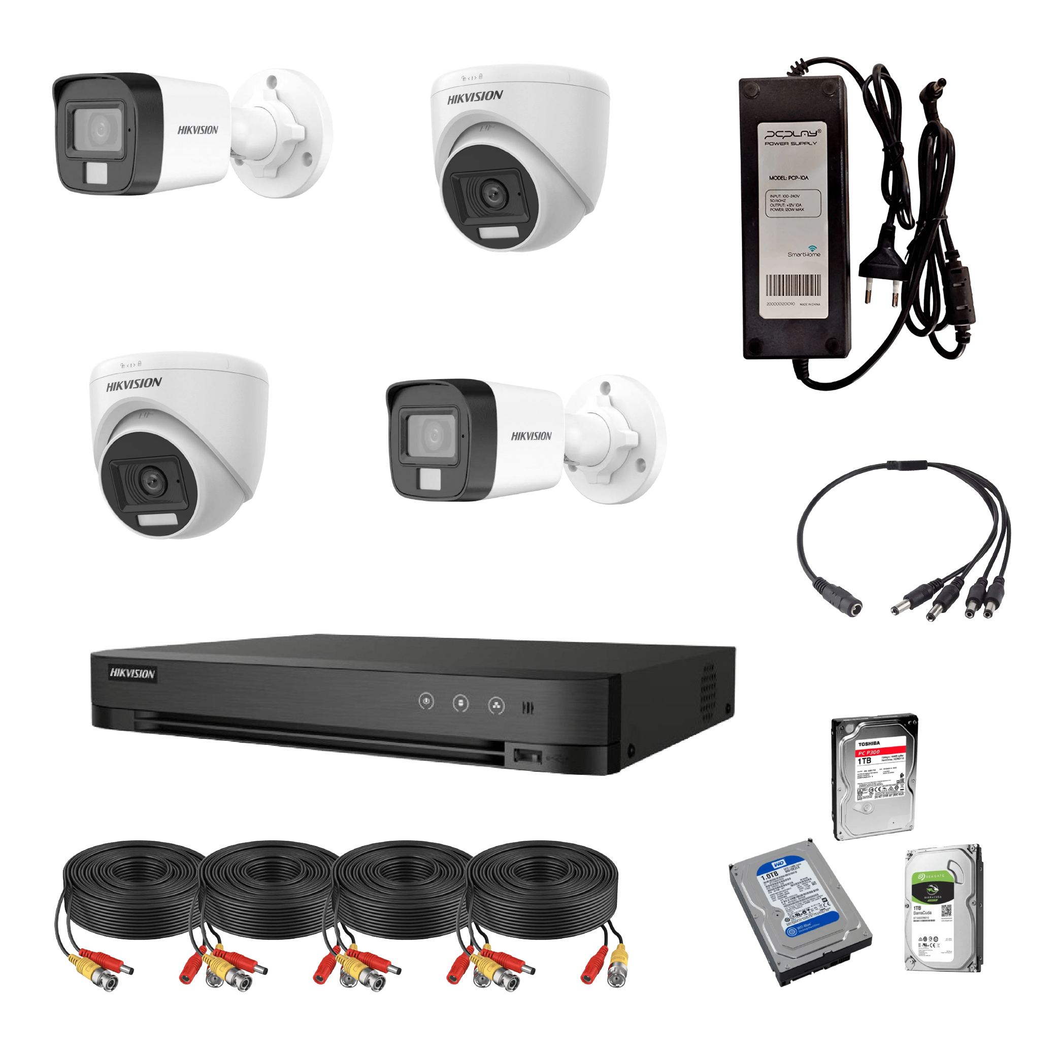 Kit Camara Analogo Hikvision 4 Cámaras Dual Light
